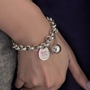 Silver Plated 925 Good Luck Chunky Bracelet